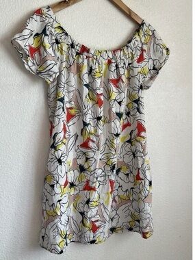 ASTR The Label Floral Off-The-Shoulder Dress Size Small, linen.